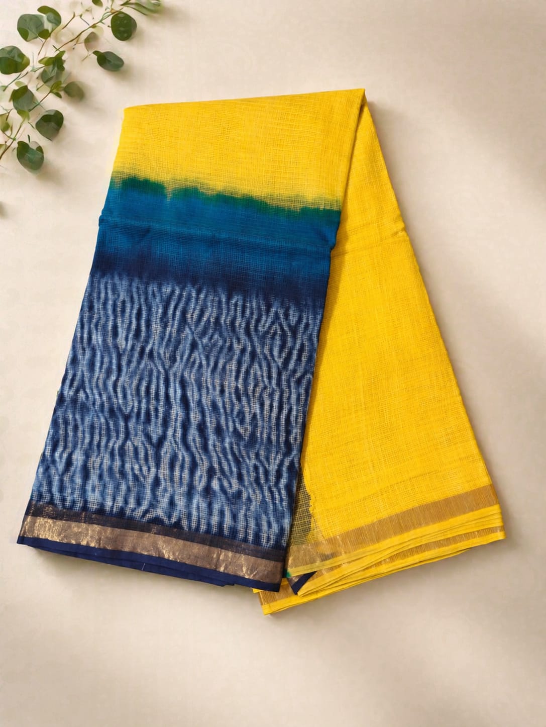 Hand Block Printed Kota Doria Sarees- Dazzling Yellow