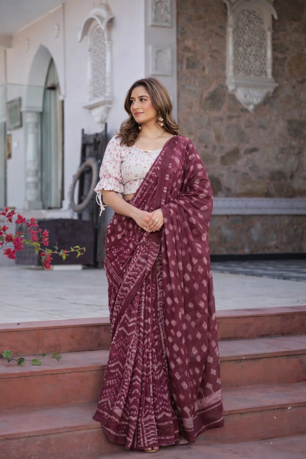 Hand Block Linen Sarees