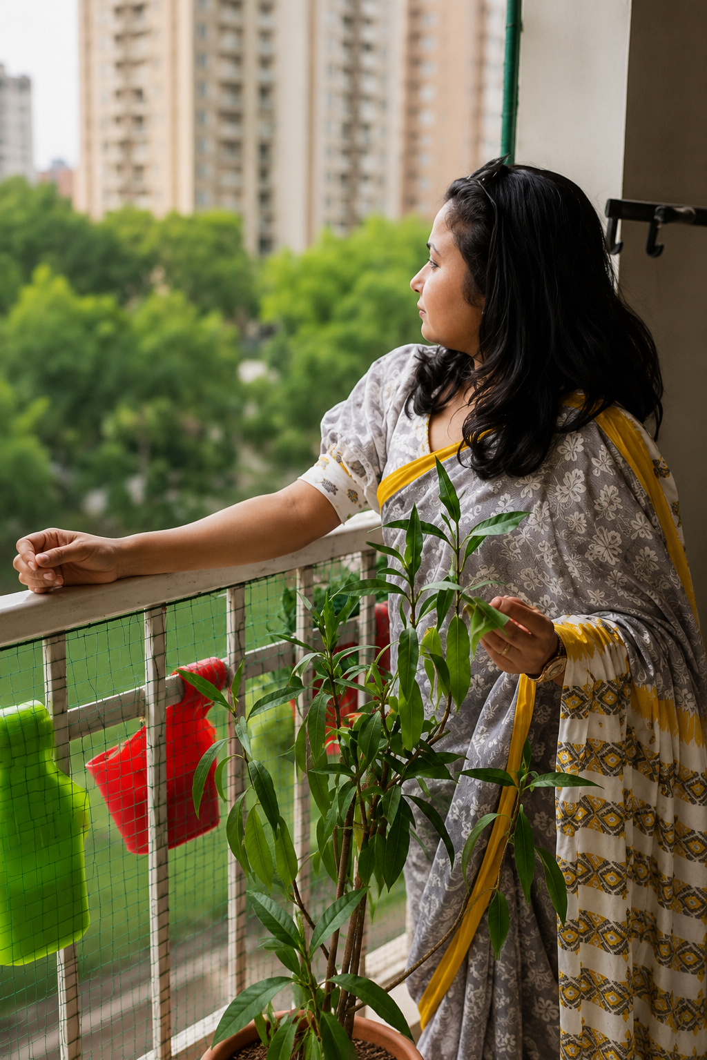 Silver Grey Block Print Mul Cotton Saree | Shop By Abhinetri